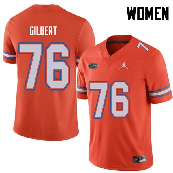 NCAA Florida Gators Marcus Gilbert Women's #76 Jordan Brand Orange Stitched Authentic College Football Jersey SOR0664LC